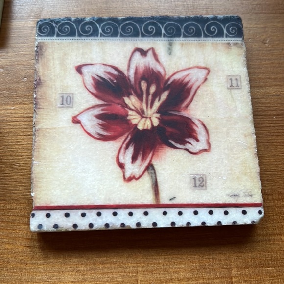 Beautiful set of coasters w/metal stand. - Picture 3 of 5